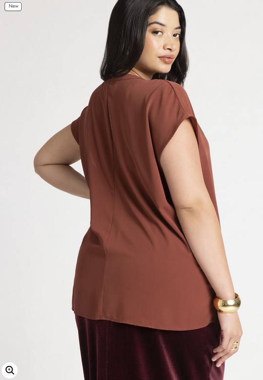 ELOQUII Women's Notch Collar Blouse 1
