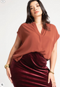 ELOQUII Women's Notch Collar Blouse 1