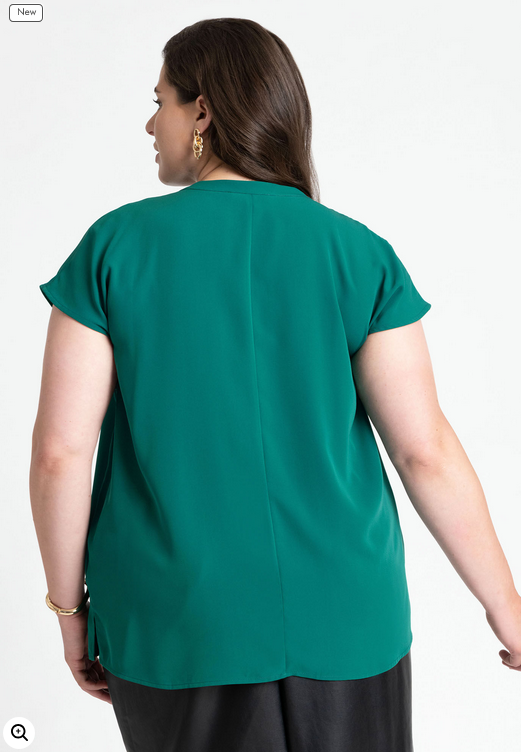 ELOQUII Women's Notch Collar Blouse 1