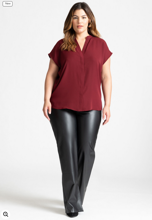 ELOQUII Women's Notch Collar Blouse 1