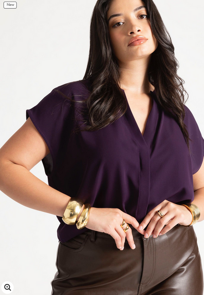 ELOQUII Women's Notch Collar Blouse 1