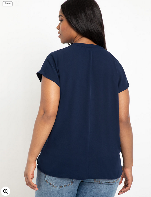 ELOQUII Women's Notch Collar Blouse 1