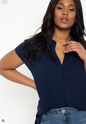 ELOQUII Women's Notch Collar Blouse 1