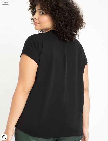 ELOQUII Women's Notch Collar Blouse 1