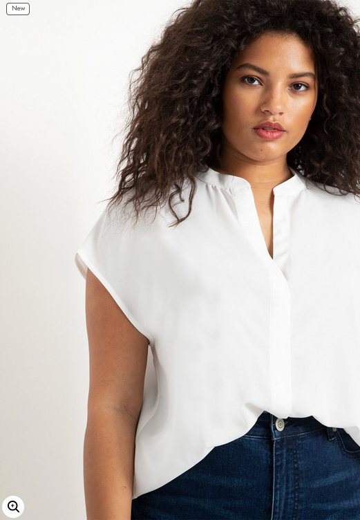 ELOQUII Women's Notch Collar Blouse 1