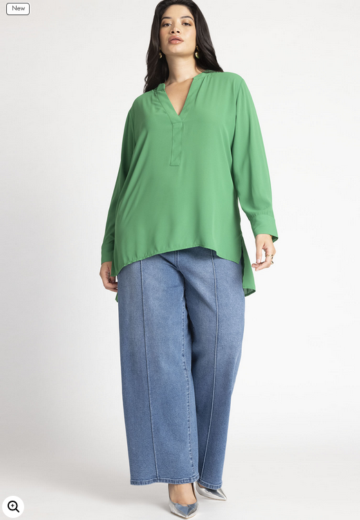 ELOQUII Women's Mandarin Collar Tunic