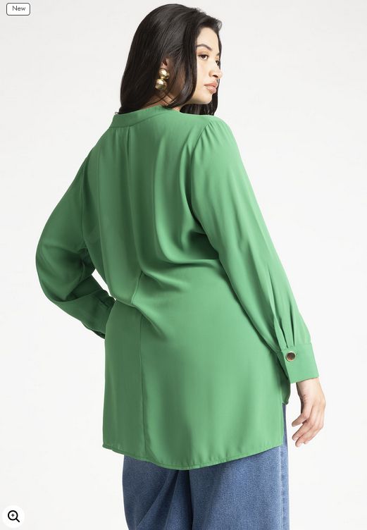 ELOQUII Women's Mandarin Collar Tunic
