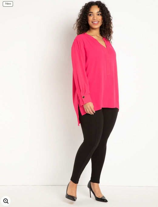 ELOQUII Women's Mandarin Collar Tunic