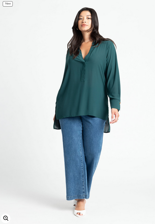 ELOQUII Women's Mandarin Collar Tunic