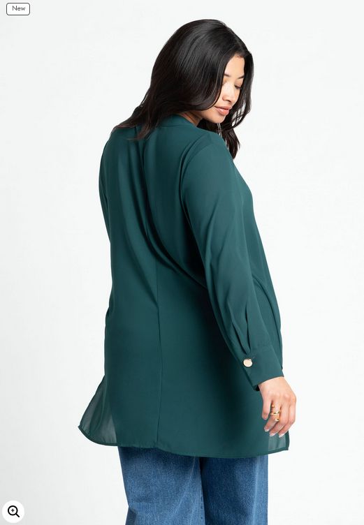 ELOQUII Women's Mandarin Collar Tunic