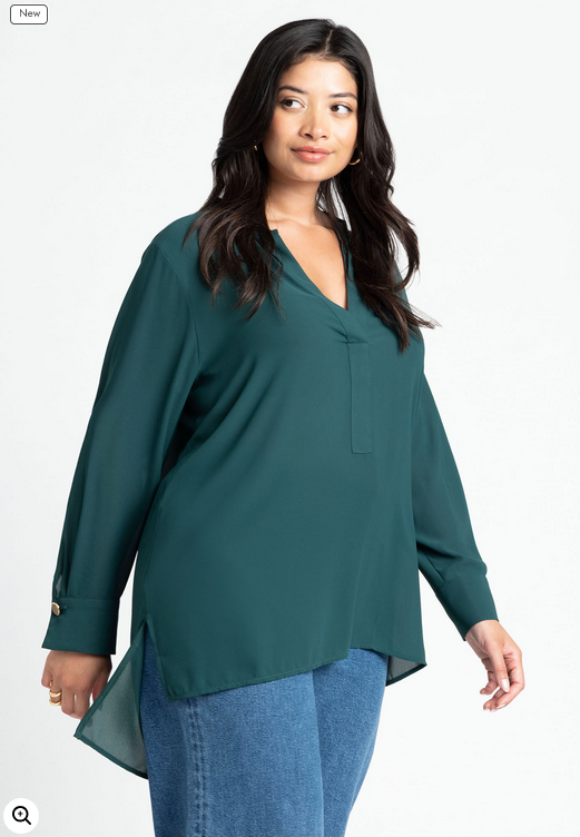 ELOQUII Women's Mandarin Collar Tunic