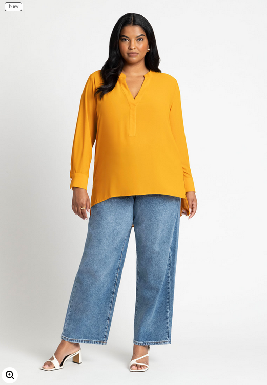 ELOQUII Women's Mandarin Collar Tunic