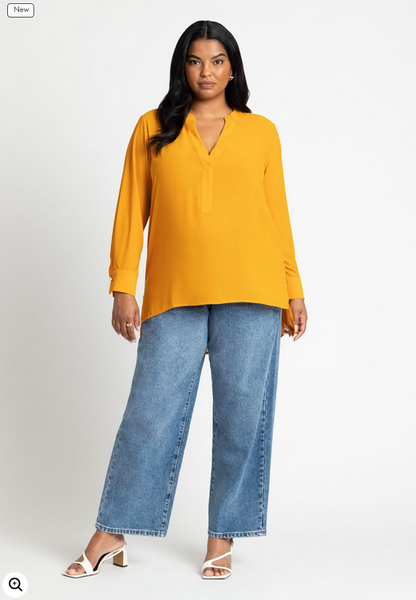 ELOQUII Women's Mandarin Collar Tunic