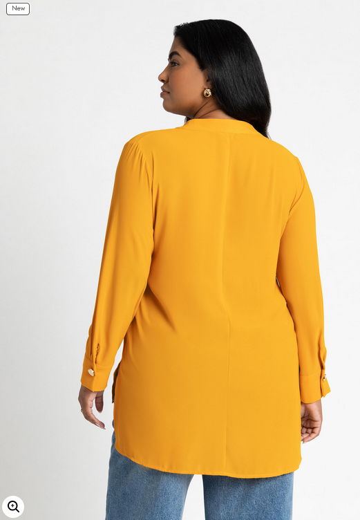 ELOQUII Women's Mandarin Collar Tunic
