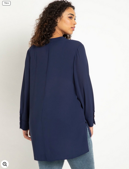 ELOQUII Women's Mandarin Collar Tunic