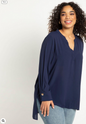 ELOQUII Women's Mandarin Collar Tunic