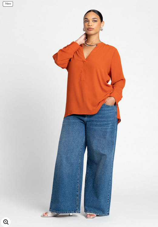 ELOQUII Women's Mandarin Collar Tunic