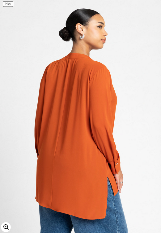 ELOQUII Women's Mandarin Collar Tunic