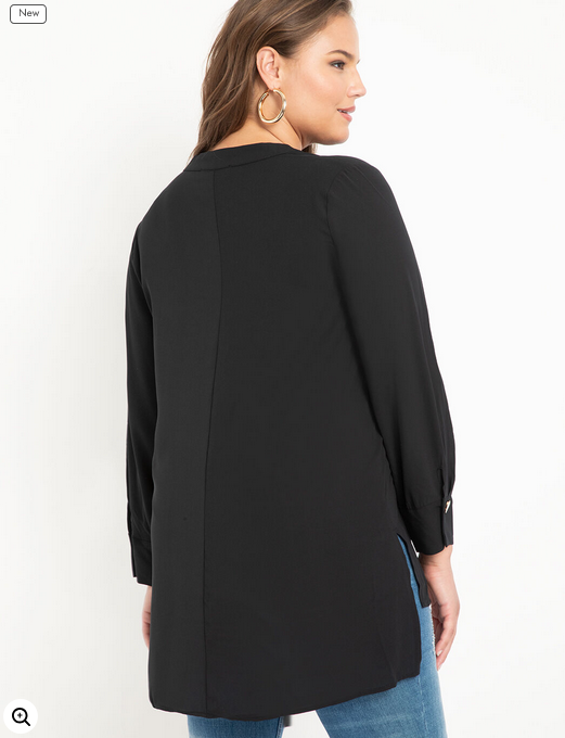 ELOQUII Women's Mandarin Collar Tunic
