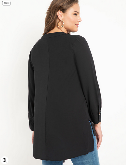 ELOQUII Women's Mandarin Collar Tunic