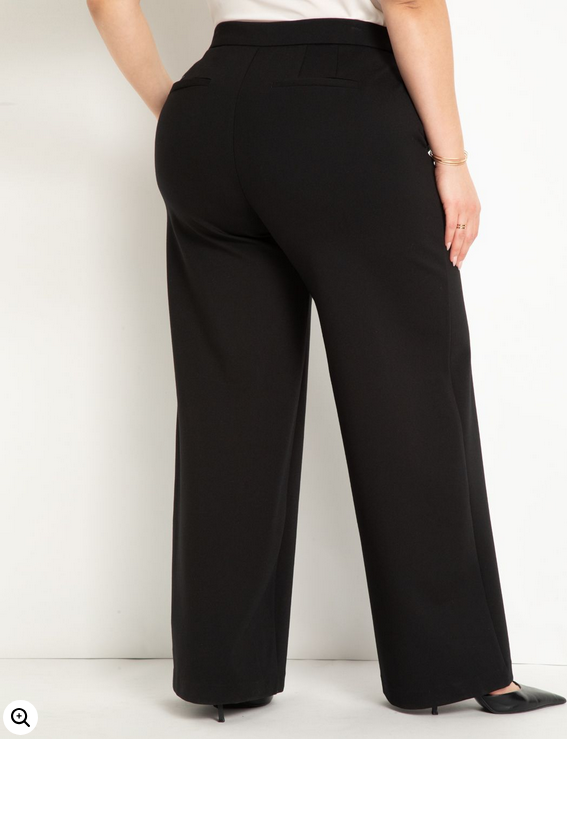 ELOQUII Women's The Ultimate Wide Leg Stretch Work Pant