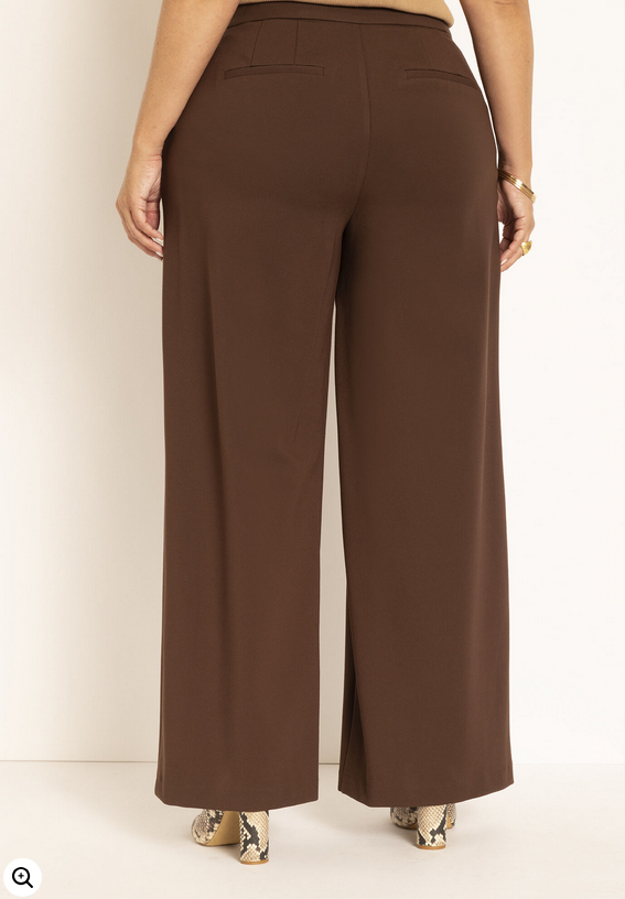 ELOQUII Women's The Ultimate Wide Leg Stretch Work Pant