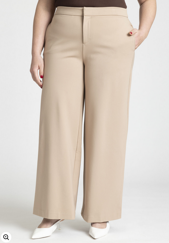 ELOQUII Women's The Ultimate Wide Leg Stretch Work Pant