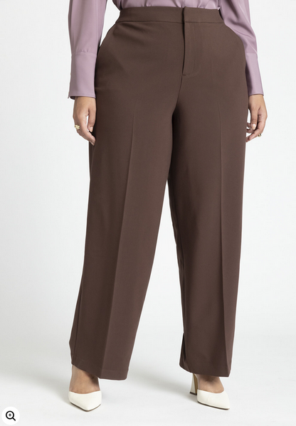 ELOQUII Women's Straight Leg Doublecloth Pant