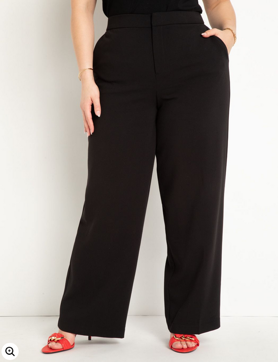 ELOQUII Women's Straight Leg Doublecloth Pant