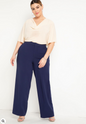 ELOQUII Women's Straight Leg Doublecloth Pant