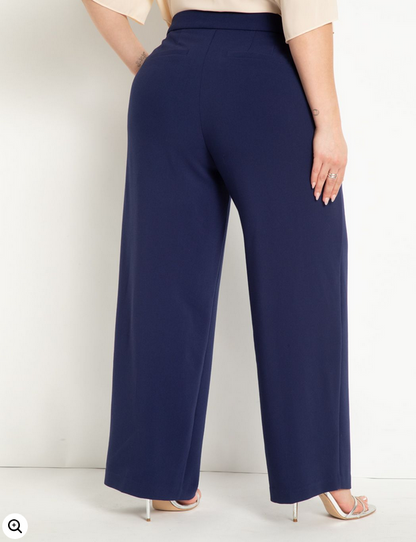 ELOQUII Women's Straight Leg Doublecloth Pant