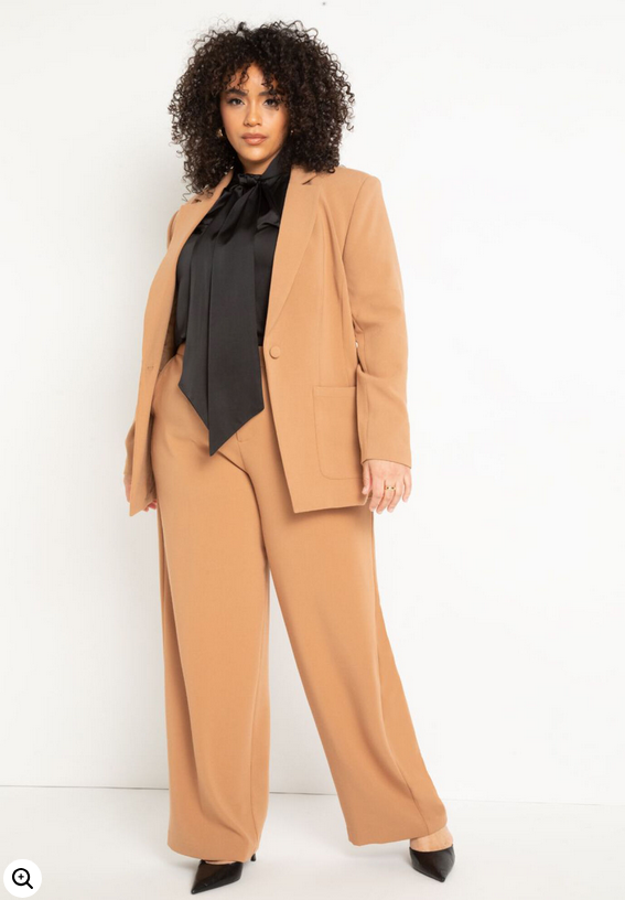 ELOQUII Women's Straight Leg Doublecloth Pant