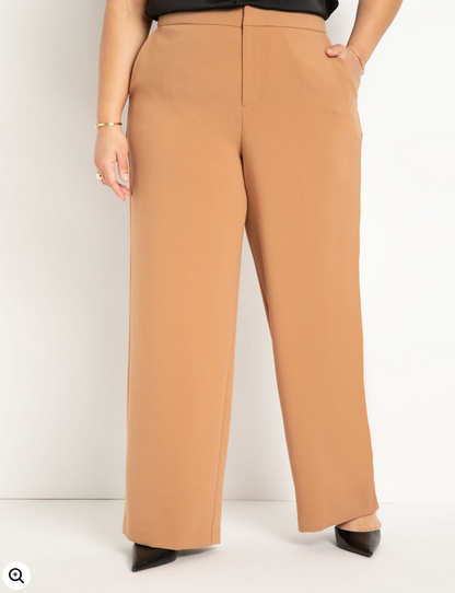 ELOQUII Women's Straight Leg Doublecloth Pant
