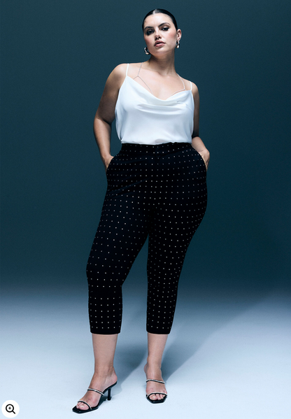 ELOQUII Women's Rhinestone Capri Pant