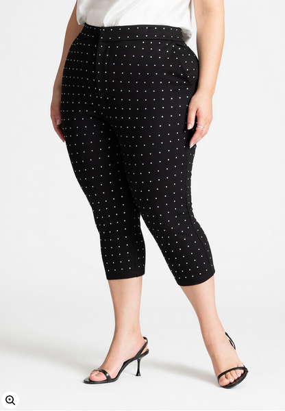 ELOQUII Women's Rhinestone Capri Pant
