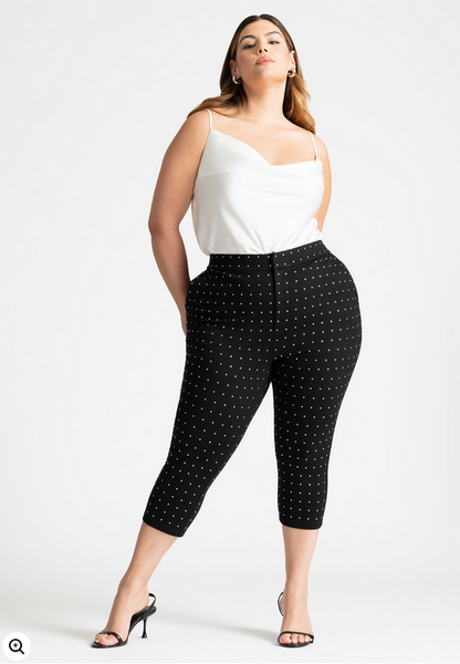 ELOQUII Women's Rhinestone Capri Pant