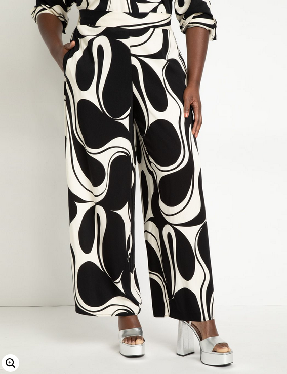 ELOQUII Women's Printed Wide Leg Pant
