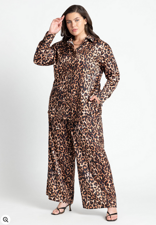 ELOQUII Women's  Pull On Printed Wide Leg Pant