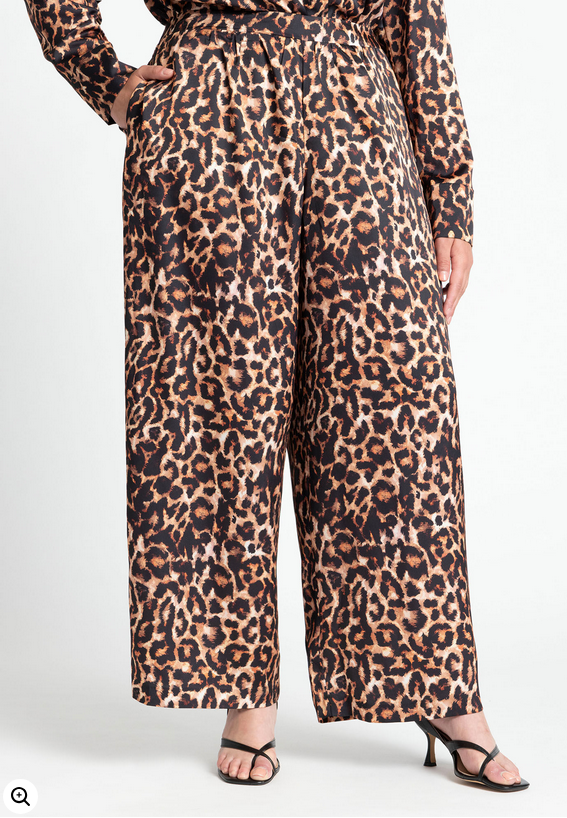 ELOQUII Women's  Pull On Printed Wide Leg Pant
