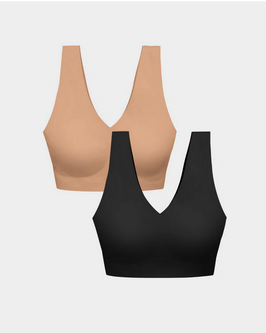 EBY Bra Bundle - Seamless Bra Pack Bundle in Mixed Colors - Black and Sunkissed