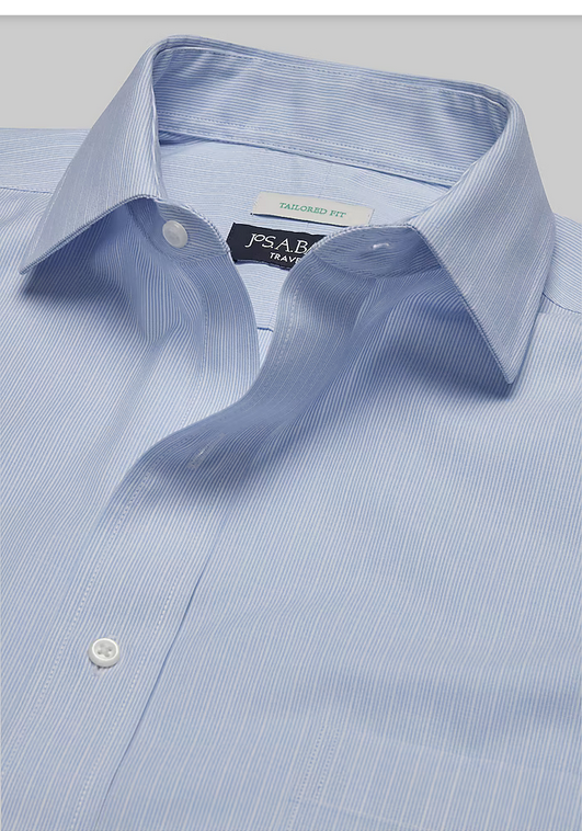 Jos. A. Bank  Traveler Collection Tailored Fit Spread Collar Stripe Dress Shirt #51B6