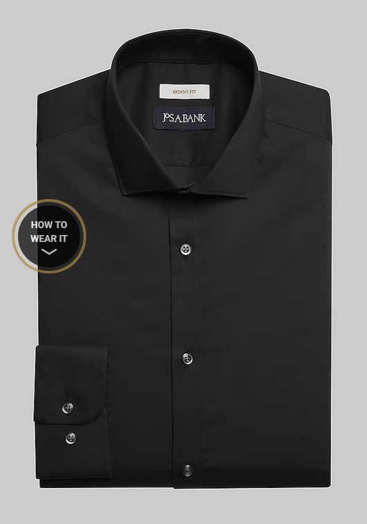 Jos. A. Bank Jos. A. Bank Skinny Fit Dress Shirt #5G9Y - Black