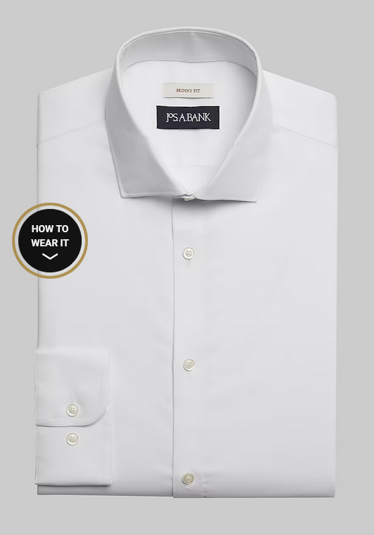 Jos. A. Bank Jos. A. Bank Skinny Fit Dress Shirt #5G9Y - White