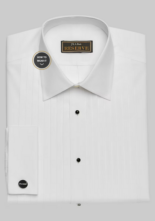 Jos. A. Bank Reserve Collection Traditional Fit Point Collar Pleat Formal Dress Shirt #51HY - Big & Tall