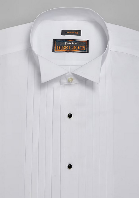 Jos. A. Bank Reserve Collection Tailored Fit Wing Collar French Cuff Five-Pleat Formal Dress Shirt #58TU - Regular