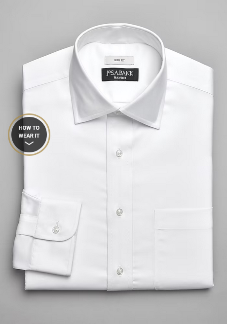 Jos. A. Bank Traveler Slim Fit Solid Dress Shirt #5FUP