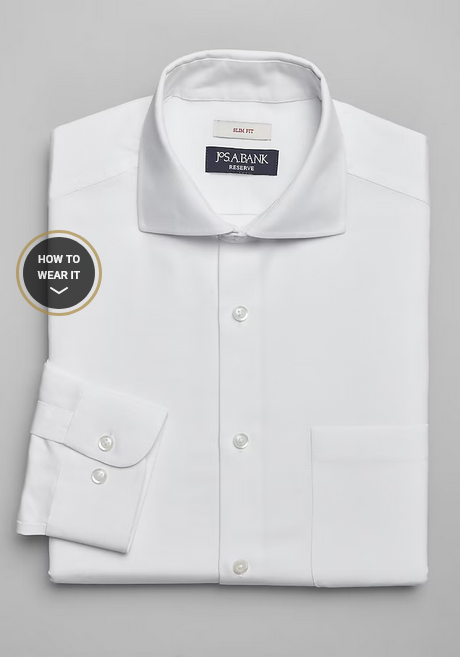 Jos. A. Bank Reserve Collection Slim Fit Cutaway Collar Dress Shirt #5FUM
