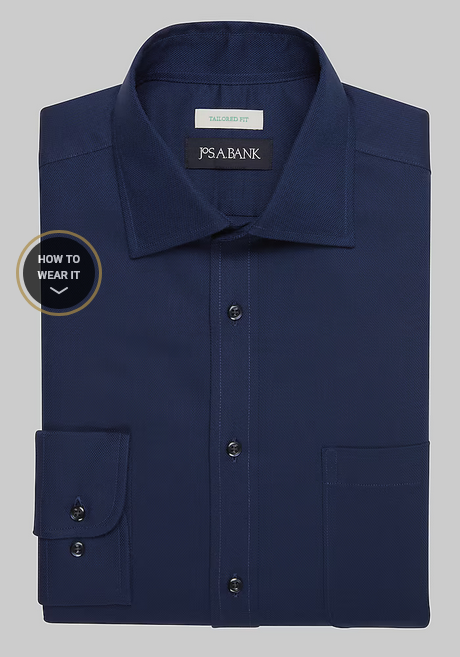 Jos. A. Bank Tailored Fit Solid Textured Dress Shirt #54BY