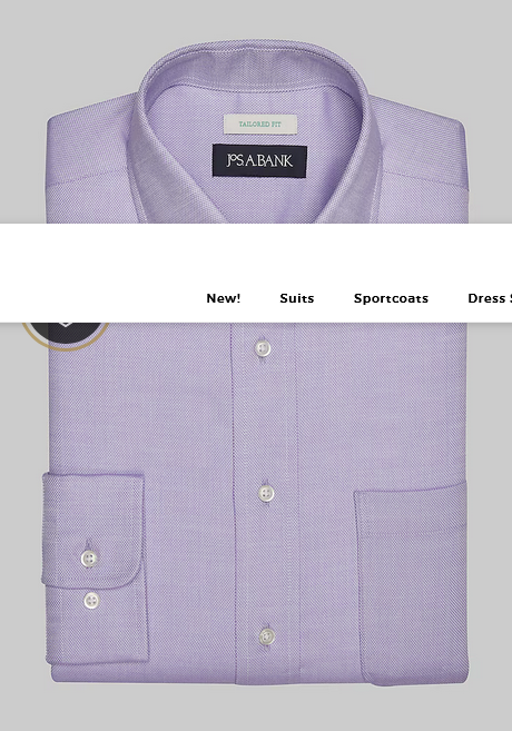 Jos. A. Bank Tailored Fit Spread Collar Textured Solid Dress Shirt #53BV