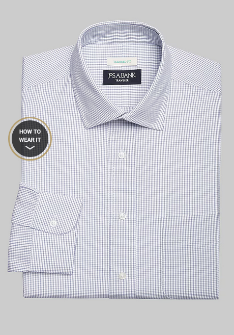 Jos. A. Bank Traveler Collection Tailored Fit Dress Shirt #5ACK